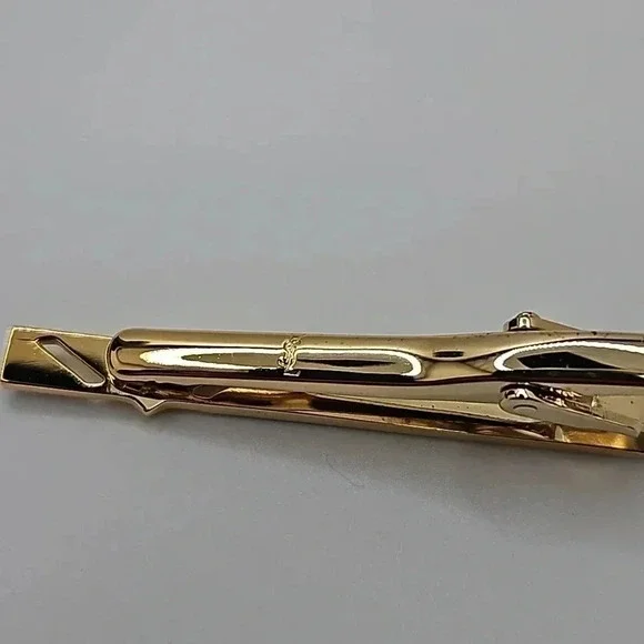 Yves Saint Laurent Gold and Silver Tone Tie Bar in Box - Picture 3 of 5